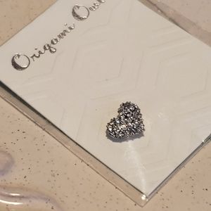 Authentic Origami Owl Silver Pave Heart Charm
